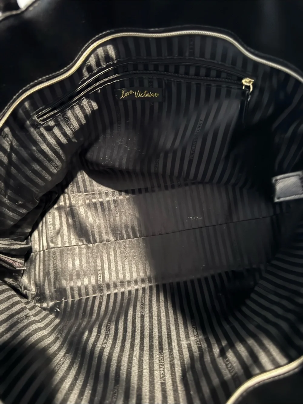 Victoria's Secret Black Tote with Colorful Logo
